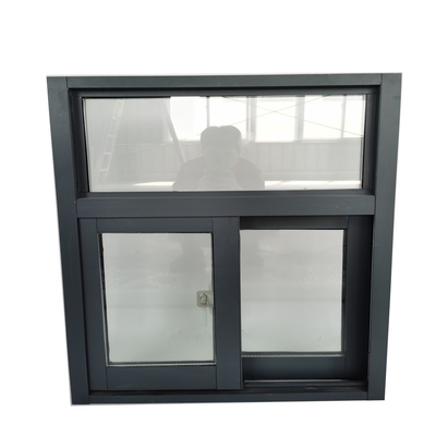 Modern ontwerp zwart aluminium schuifvenster met hoog beveiligingssysteem en beveiligingsbalken
