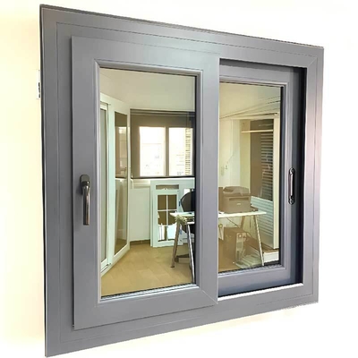 Moderne woonkamer hangende gordijn type aluminium legering drievoudig glas schuifdeuren en ramen