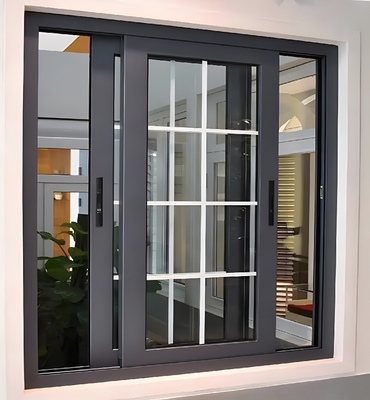 Moderne woonkamer hangende gordijn type aluminium legering drievoudig glas schuifdeuren en ramen