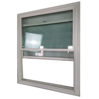 PVC-reflecterend vaste dubbelhangen venster in zwart vinyl-upvc-materiaal met swing open stijl