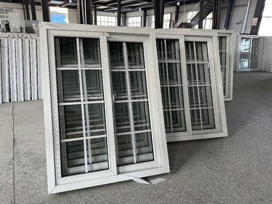 Glijdend dubbele venster Upvc horizontale push-pull geluidsdichte pvc vensters glijdende deur