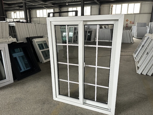 Glijdend dubbele venster Upvc horizontale push-pull geluidsdichte pvc vensters glijdende deur